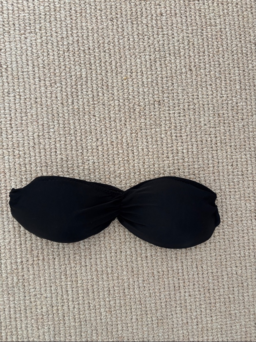 Black Strapless Twist Bandeau Bikini Top - Women Swim